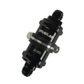 Fuelab 828 In-Line Fuel Filter Long -6AN In/Out 40 Micron Stainless - Gold