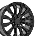 22 IN REPLICA WHEEL FITS GMC YUKON 1500 CV30 BLACK 22X9