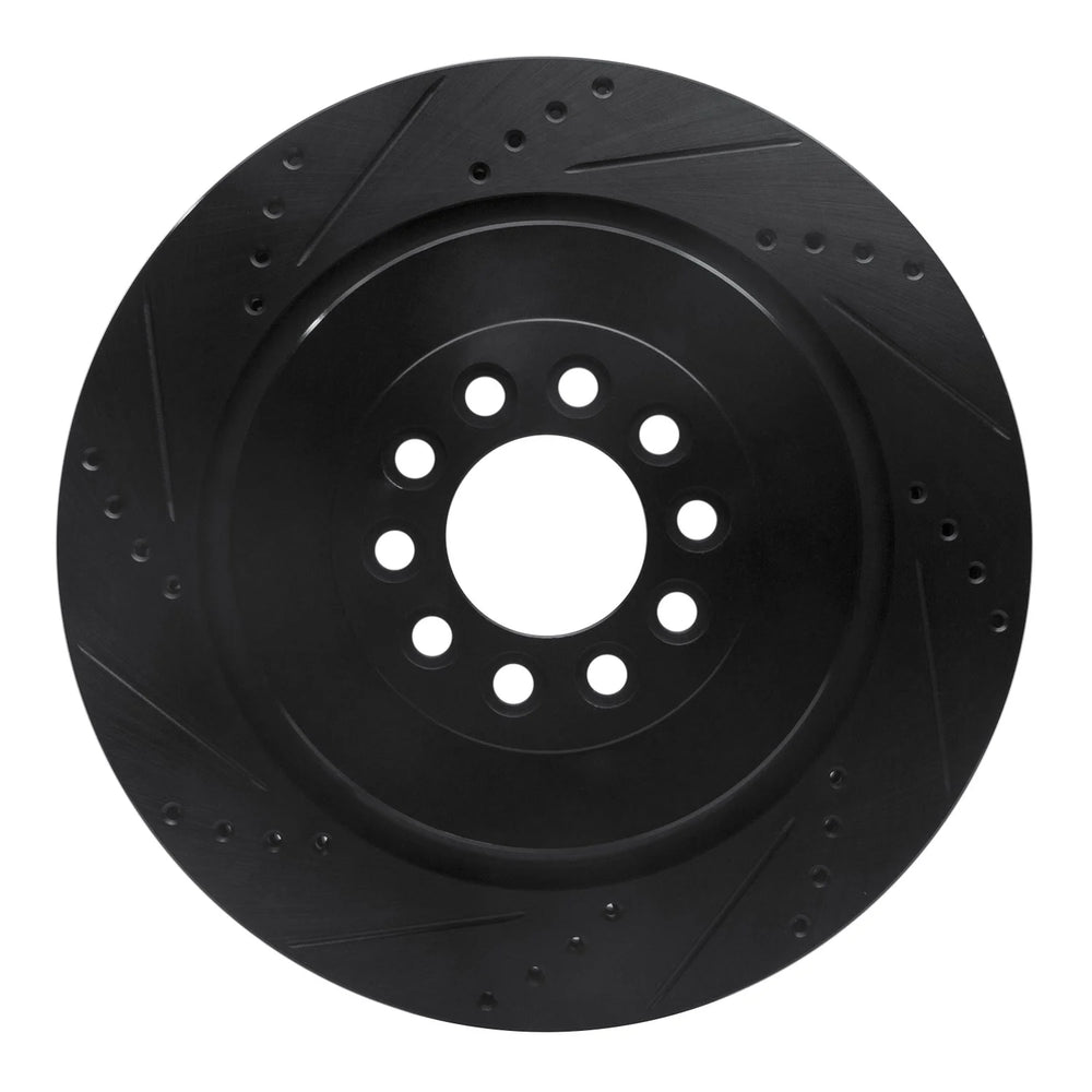 R1 03-05 Jaguar XJR Front Left Drilled & Slotted Black Brake Rotor