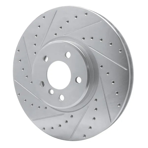 R1 08-19 BMW X5 Front Left Drilled Black Brake Rotor