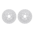 R1 08-19 Pontiac Vibe Front Drilled & Slotted Carbon Coated Brake Rotor Set