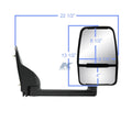 0318 MIRROR EXPRESS/ SAVANA TOWING PTM BLK DUAL LENS FOLD RH MANUAL