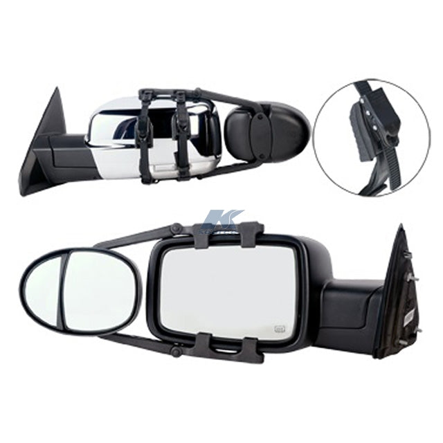 0318 MIRROR EXPRESS/ SAVANA TOWING PTM BLK DUAL LENS FOLD LH MANUAL