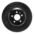 R1 17-25 Tesla Model 3 Front Right Drilled & Slotted Black Brake Rotor
