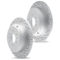 R1 08-25 Audi A4 Quattro Rear Drilled & Slotted Carbon Coated Brake Rotor Set