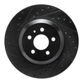 R1 17-25 Tesla Model 3 Front Left Drilled & Slotted Black Brake Rotor