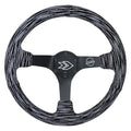 NRG Reinforced Steering Wheel (350mm / 3in. Deep) Blk Alcantara w/ Blk Stitching - Matte Black Spoke