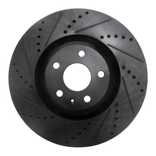 R1 16-20 Audi TT Quattro (Excluding Rs) Front Left Drilled & Slotted Black Brake Rotor