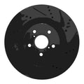 R1 13-20 Lexus Gs450H Left Front Drilled & Slotted Black Brake Rotor