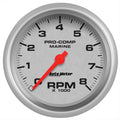 ~(0.9 lbs. 5X5X4)~ GAUGE TACHOMETER 3 3/8 IN 8K RPM MARINE WHITE