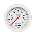 ~(0.9 lbs. 5X5X4)~ GAUGE TACHOMETER 3 3/8 IN 8K RPM MARINE WHITE