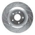 R1 Concepts Brake Rotor Drilled and Slotted Silver Fits Infiniti QX50