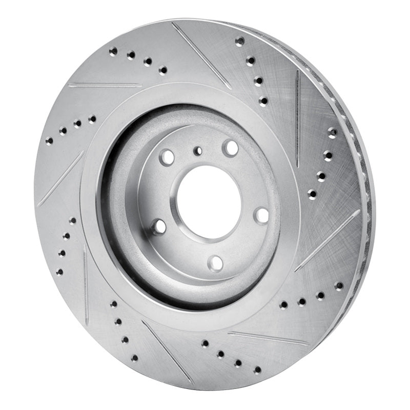R1 Concepts Brake Rotor Drilled and Slotted Silver Fits Infiniti QX50