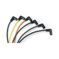 PLUG WIRE KIT 90D PLUG HEI/POINTS ENDS CUT TO FIT BLK W/BLUE TRACERS