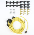 PLUG WIRE KIT 90D PLUG HEI/POINTS ENDS CUT TO FIT YELLOW W/BLK TRACERS