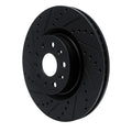 R1 14-25 Cadillac CTS Front Left Drilled & Slotted Black Brake Rotor