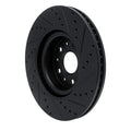 R1 14-25 Cadillac CTS Front Left Drilled & Slotted Black Brake Rotor