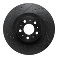 R1 20-25 Tesla Model Y Front Left Drilled & Slotted Black Brake Rotor