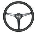 NRG Reinforced Stealth Wheel (380mm) 3 Spoke Center - 1in Deep Dish - Perforated Leather Red Stitch