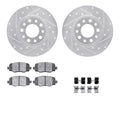 R1 14-22 Chrysler 200 Rear Drilled & Slotted Silver Brake Rotor Set w/Optimum OE Pads and Hardware
