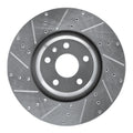 R1 12-15 Audi TTS Quattro Front Left Drilled & Slotted Silver Brake Rotor