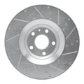 R1 12-15 Audi TTS Quattro Front Left Drilled & Slotted Silver Brake Rotor