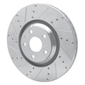 R1 12-15 Audi TTS Quattro Front Left Drilled & Slotted Silver Brake Rotor
