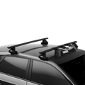 Thule roof rack installed view
