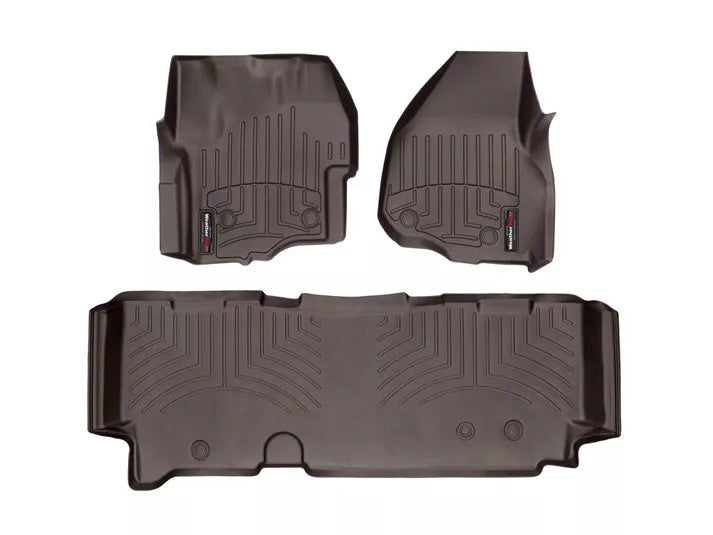 WeatherTech Cocoa Front and Rear Floorliners Fits -20-12 F-250 F-350 F-450 F-550 475841-473053