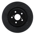 R1 21-25 Toyota SIENNA Front Left Drilled & Slotted Black Brake Rotor