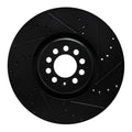 R1 04-06 Audi TT Quattro Right Front Drilled & Slotted Black Brake Rotor