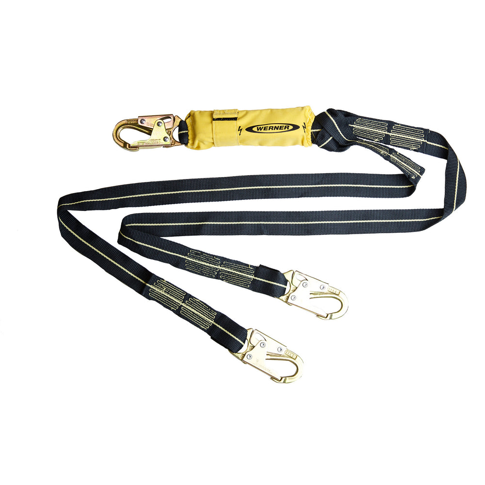 SOFTCOIL ARC FLASH TWINLEG LANYARD SNAPHOOKS 6FT BLACK