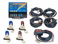 LIGHTNING TM 8 STROBE KIT FOUROUTLET SUPPLY 80 WATT TWO BLUE & TWO RED BULBS.
