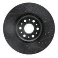 R1 2017-2025 Buick Enclave Front Left Drilled & Slotted Black Brake Rotor