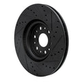 R1 2017-2025 Buick Enclave Front Left Drilled & Slotted Black Brake Rotor