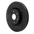 R1 2017-2025 Buick Enclave Front Left Drilled & Slotted Black Brake Rotor