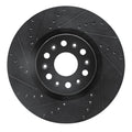 R1 2017-2025 Buick Enclave Front Right Drilled & Slotted Black Brake Rotor