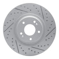 R1 19-22 Hyundai Veloster N Front Right Drilled & Slotted Geo-Carbon Rotor
