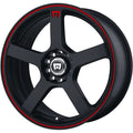 MR116 17X7 5X4.25/4.5 M-BLK RED-STR 40MM