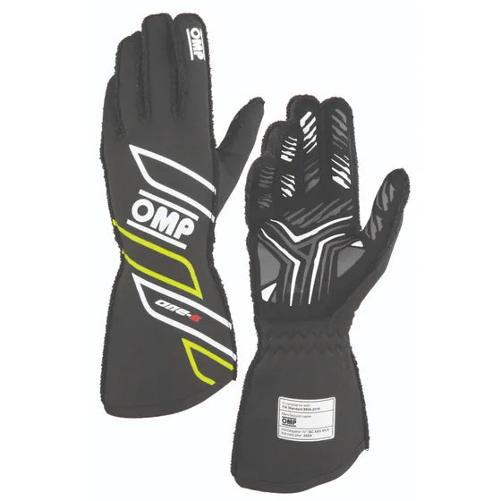 OMP ONE-S GLOVES my2025 FIA 8856-2018 BLACK SZ L