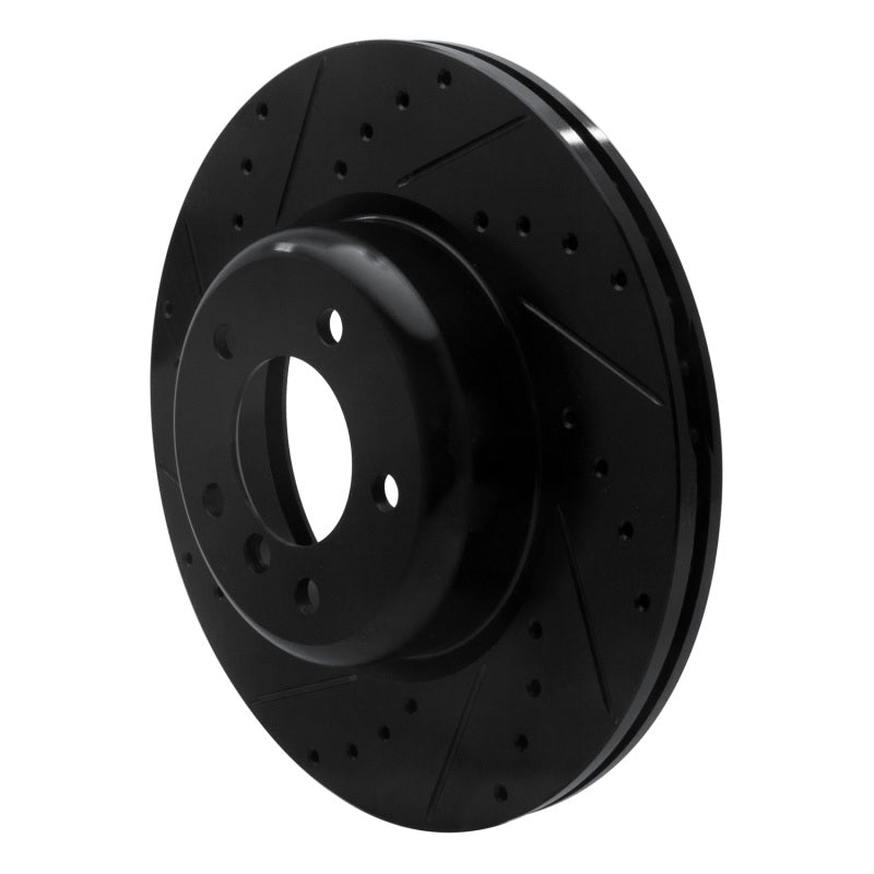 R1 06-13 BMW 135I Front Drilled & Slotted Black Brake Rotor
