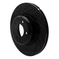 R1 06-13 BMW 135I Front Drilled & Slotted Black Brake Rotor