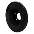 R1 06-13 BMW 135I Front Drilled & Slotted Black Brake Rotor
