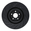 R1 16-18 Ford Focus Front Right Drilled & Slotted Black Brake Rotor