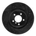 R1 07-08 BMW ALPINA B7 Rear Right Drilled & Slotted Black Brake Rotor