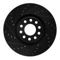 R1 02-05 Volkswagen Passat (USA/Canada) Front Left Drilled & Slotted Black Brake Rotor