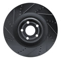 R1 21-25 Ford Mustang Mach-E Front Left Drilled & Slotted Black Brake Rotor