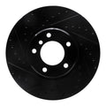 R1 95-01 BMW 750IL Front Left Drilled & Slotted Black Brake Rotor