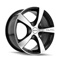 ~(27 lbs. 19X19X8)~ TR9 (3190) BLACK/MACHINED FACE/MACHINED LIP 17X7 5-100/5-114.3 42MM 72.62MM