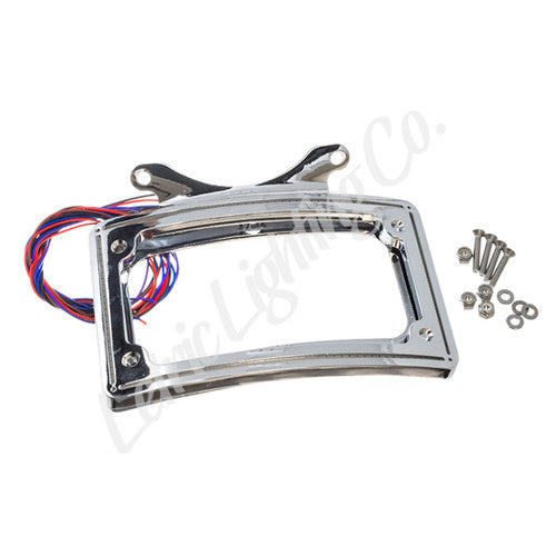 Letric Lighting Perfect Plate Light Chrome Curved License Plate Frame - Universal
